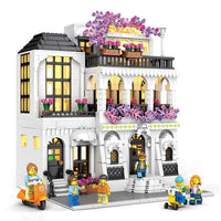 Thumbnail for Building Blocks MOC Creator Expert European City Garden Flower Villa Bricks Toy - 4