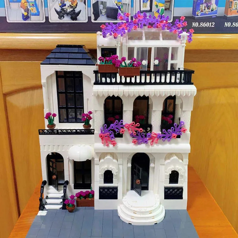 Villa Blocks European City Garden Flower Villa Bricks Toy Set