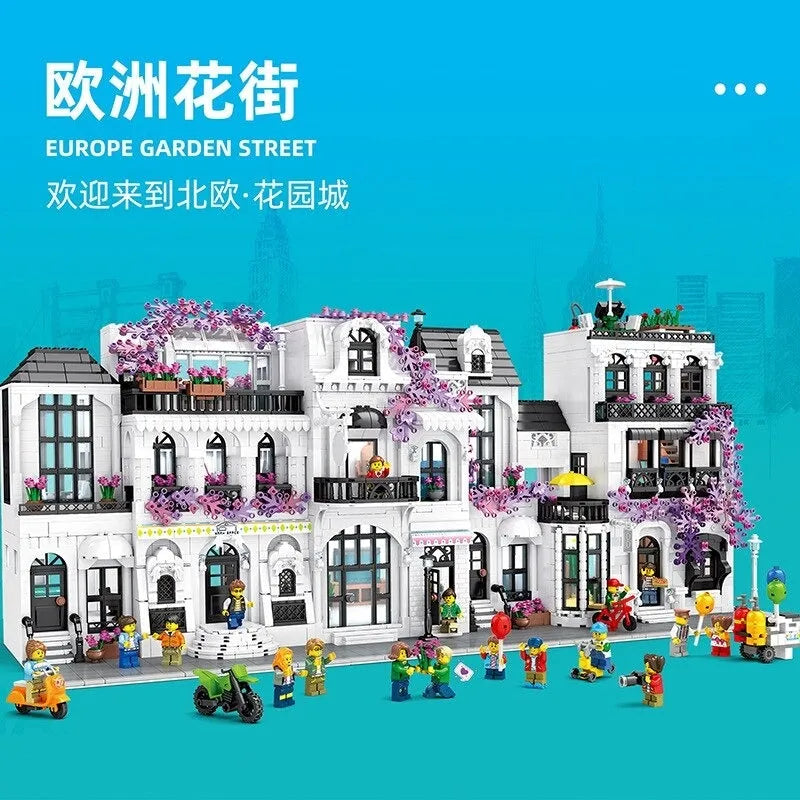 Building Blocks MOC Creator Expert European City Garden Flower Villa Bricks Toy - 3
