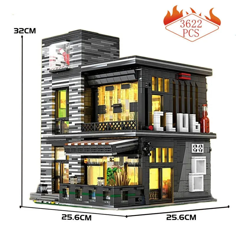 Building Blocks MOC Creator Expert Street City ISLET Bar Bricks Toy 86008 Construction Set Toys - 3