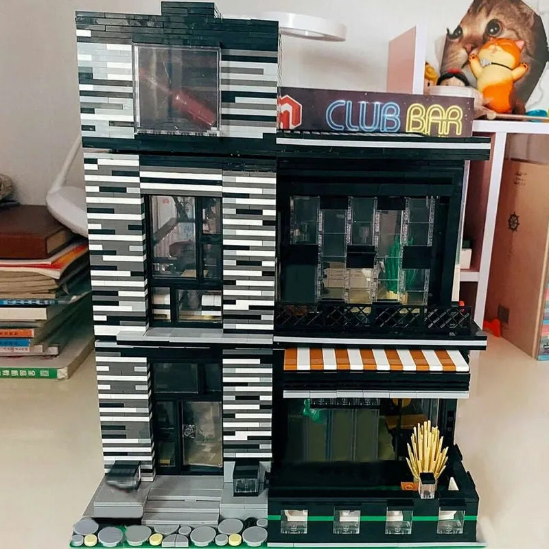 Building Blocks MOC Creator Expert Street City ISLET Bar Bricks Toy 86008 - 12