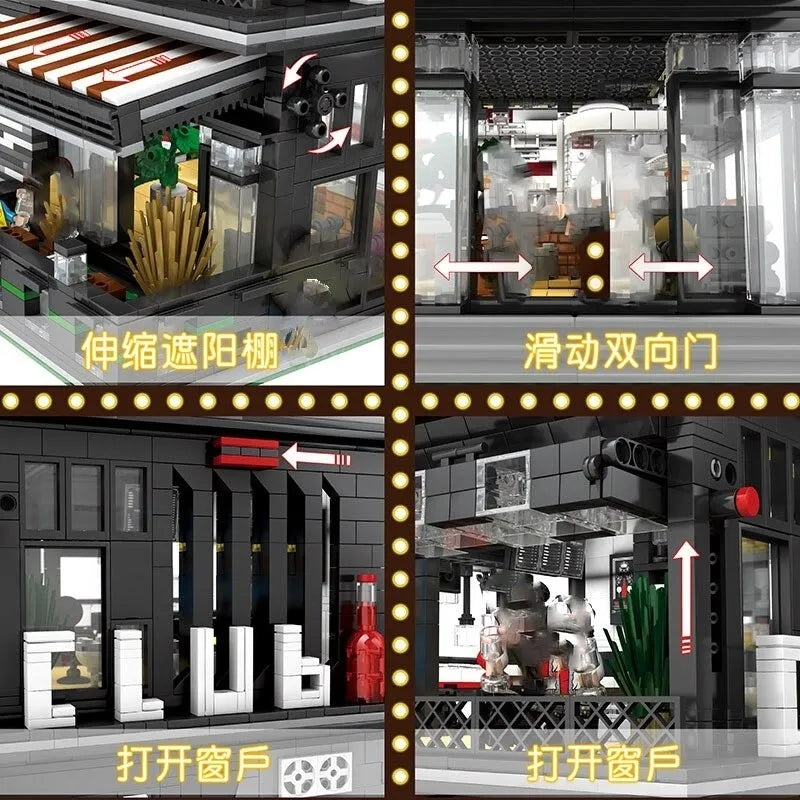 Building Blocks MOC Creator Expert Street City ISLET Bar Bricks Toy 86008 - 17