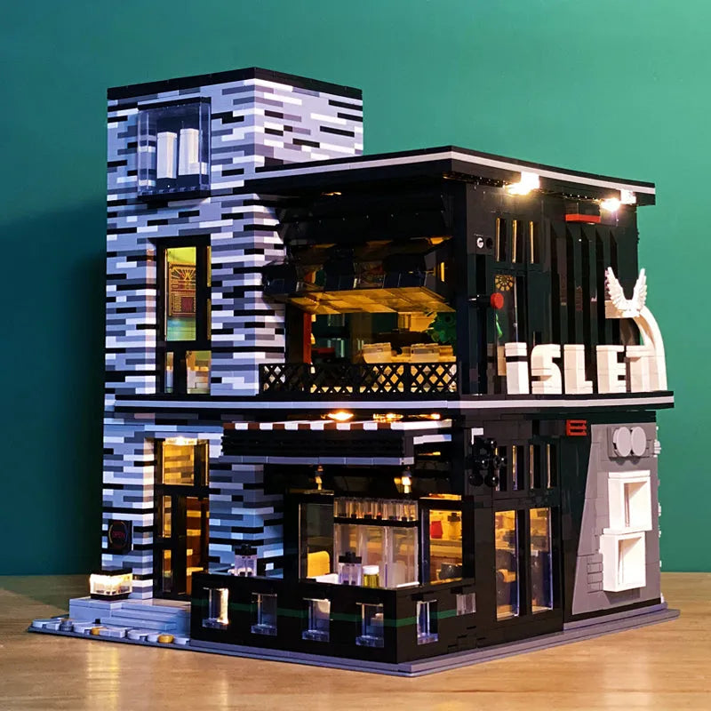 Building Blocks MOC Creator Expert Street City ISLET Bar Bricks Toy 86008 - 5
