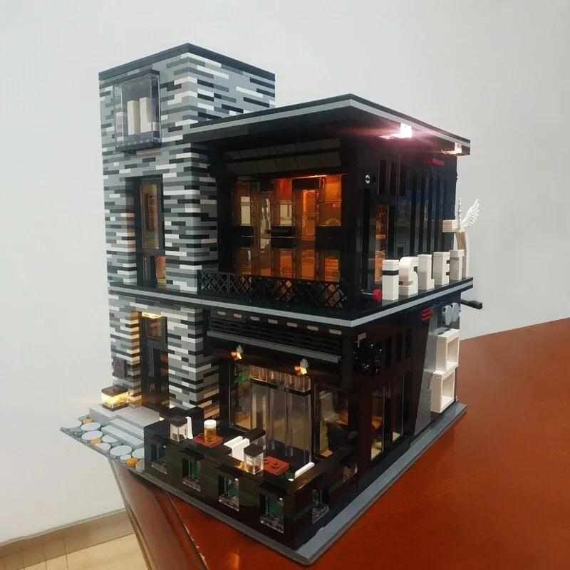 Building Blocks MOC Creator Expert Street City ISLET Bar Bricks Toy 86008 Construction Set Toys - 8