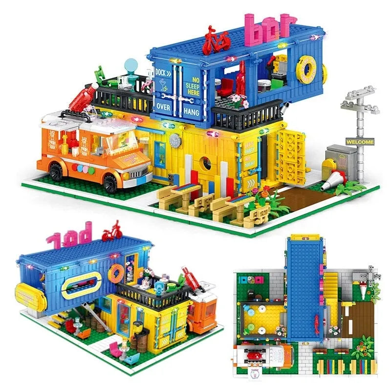 Usa Blocks MOC Creator Experts Container Bar Building Blocks Toys