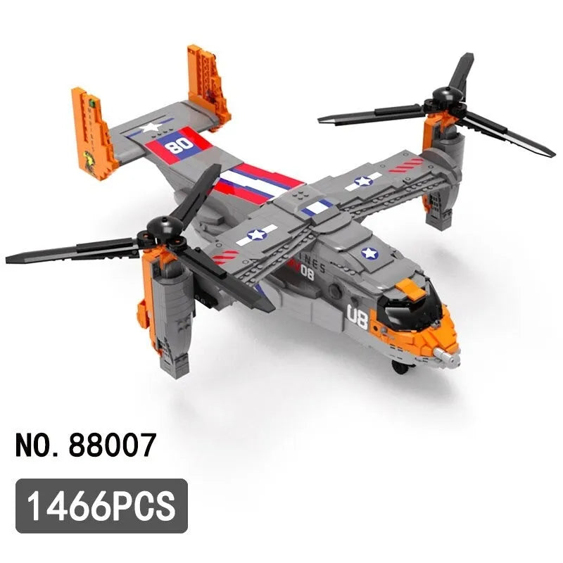 Building Blocks MOC Expert Creator Boeing Bell Osprey V22 Bricks Toy 88007 - 3