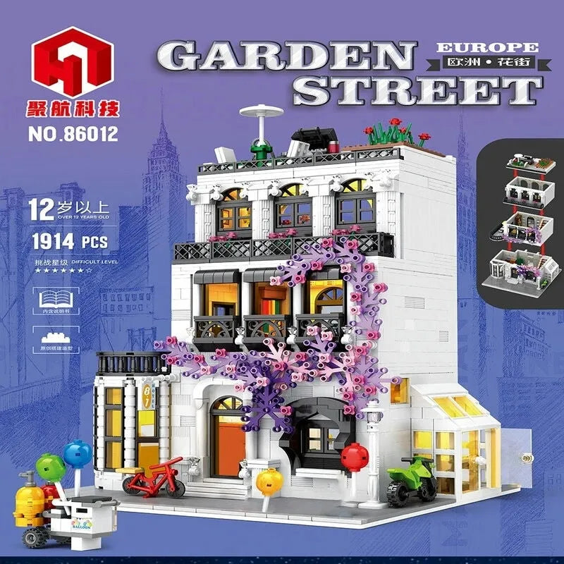 Building Blocks MOC Expert Creator European City Garden Flower House Bricks Toy - 2