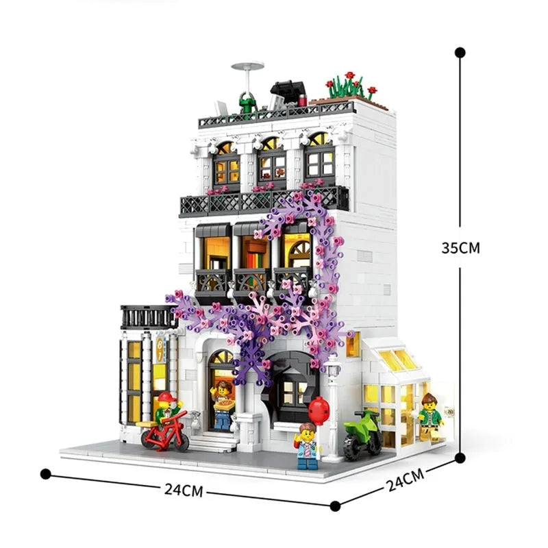 Building Blocks MOC Expert Creator European City Garden Flower House Bricks Toy - 5