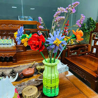 Thumbnail for Building Blocks MOC Flowers Bouquet Plants Vase Bricks Pot Kids Toys - 7