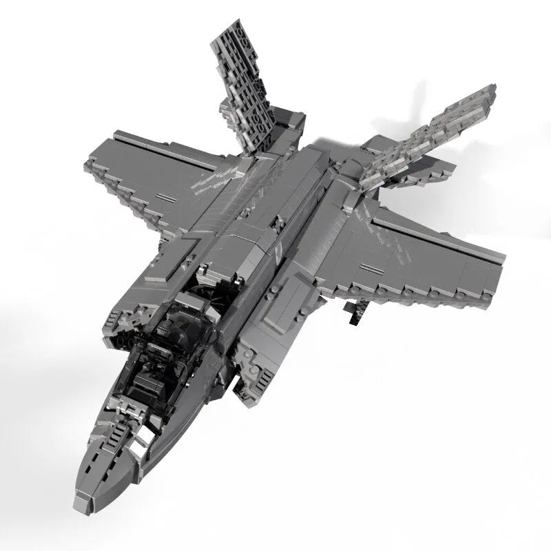 Building Blocks MOC Military Aircraft F-35 Lightning Stealth Jet Bricks Toy - 1