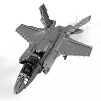 Thumbnail for Building Blocks MOC Military Aircraft F-35 Lightning Stealth Jet Bricks Toy - 1