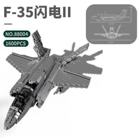Thumbnail for Building Blocks MOC Military Aircraft F-35 Lightning Stealth Jet Bricks Toy - 3