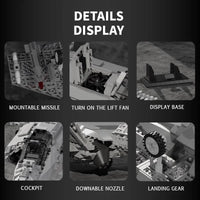 Thumbnail for Building Blocks MOC Military Aircraft F-35 Lightning Stealth Jet Bricks Toy - 5
