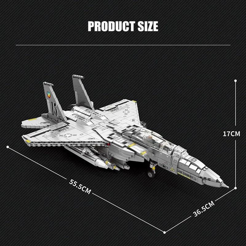 Building Blocks MOC Military Aircraft F15E Jet Fighter Plane Bricks Toys - 6