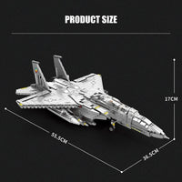 Thumbnail for Building Blocks MOC Military Aircraft F15E Jet Fighter Plane Bricks Toys - 6