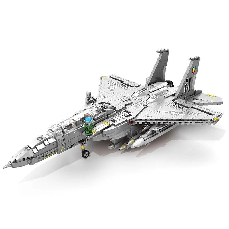 Building Blocks MOC Military Aircraft F15E Jet Fighter Plane Bricks Toys - 11