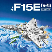 Thumbnail for Building Blocks MOC Military Aircraft F15E Jet Fighter Plane Bricks Toys - 2
