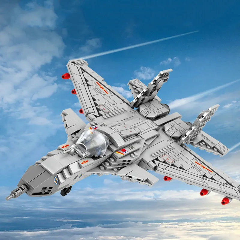 Building Blocks MOC Military Aircraft J - 15 Fighter Jet Bricks Toy - 7