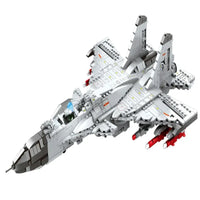 Thumbnail for Building Blocks MOC Military Aircraft J-15 Fighter Jet Bricks Toy Construction Set Toys - 8