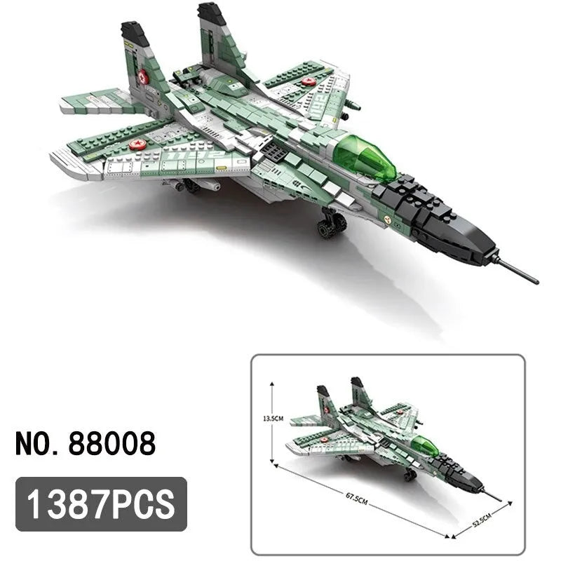 Building Blocks MOC Military Aircraft MIG 29 Fighter Jet Plane Bricks Toy - 8