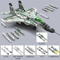 Thumbnail for Building Blocks MOC Military Aircraft MIG 29 Fighter Jet Plane Bricks Toy - 3