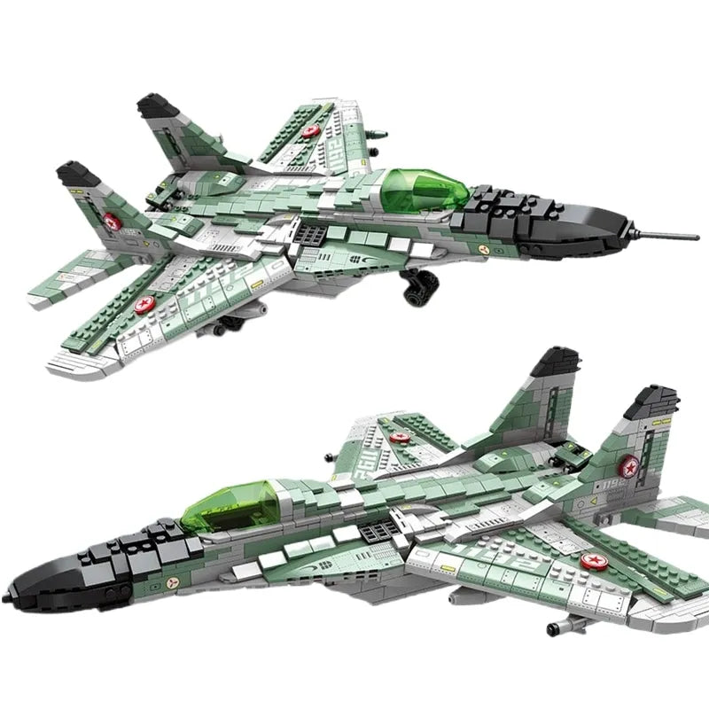 Building Blocks MOC Military Aircraft MIG 29 Fighter Jet Plane Bricks Toy - 9