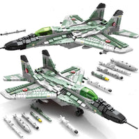 Thumbnail for Building Blocks MOC Military Aircraft MIG 29 Fighter Jet Plane Bricks Toy - 1