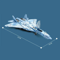 Thumbnail for Building Blocks MOC Military Aircraft SU-57 Heavy Fighter Jet Bricks Toy - 6