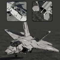 Thumbnail for Building Blocks MOC Military F - 22 Raptor Stealth Aircraft Bricks Toy - 6