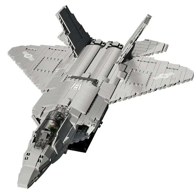 Building Blocks MOC Military F - 22 Raptor Stealth Aircraft Bricks Toy - 1