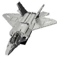 Thumbnail for Building Blocks MOC Military F - 22 Raptor Stealth Aircraft Bricks Toy - 1