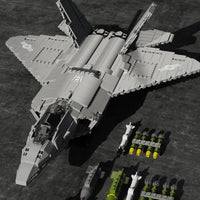 Thumbnail for Building Blocks MOC Military F - 22 Raptor Stealth Aircraft Bricks Toy - 5
