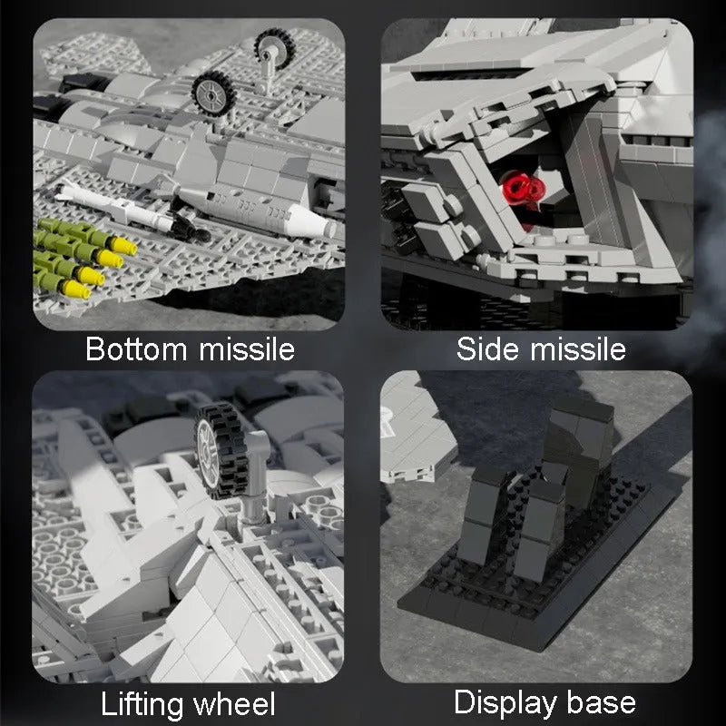 Building Blocks MOC Military F-22 Raptor Stealth Aircraft Bricks Toy - 7