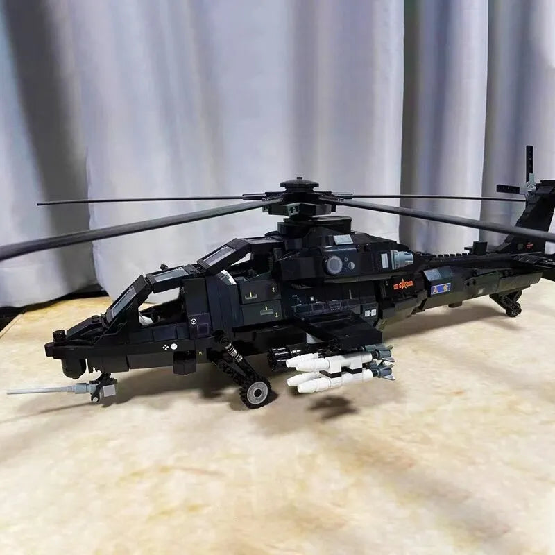 Building Blocks MOC Military WZ - 10 Gunship Attack Helicopter Bricks Toy - 8