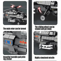 Thumbnail for Building Blocks MOC Military WZ - 10 Gunship Attack Helicopter Bricks Toy - 4