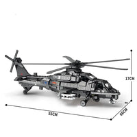 Thumbnail for Building Blocks MOC Military WZ-10 Gunship Attack Helicopter Bricks Toy - 5