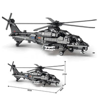 Thumbnail for Building Blocks MOC Military WZ-10 Gunship Attack Helicopter Bricks Toy - 6