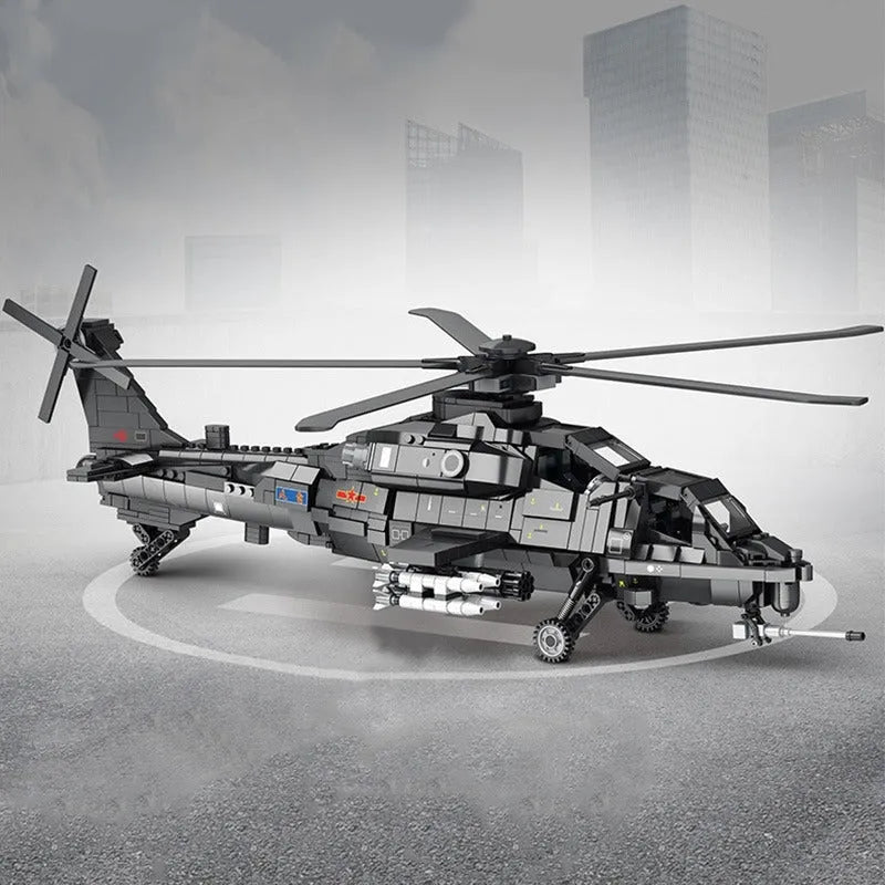 Building Blocks MOC Military WZ - 10 Gunship Attack Helicopter Bricks Toy - 7
