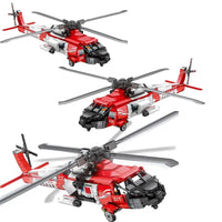 Thumbnail for Building Blocks Tech HH-60J Search And Rescue Helicopter Bricks Toy - 7
