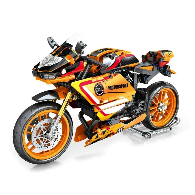 Building Blocks Tech MOC Bike BMW HP2 Racing Motorcycle Bricks Toy 82002 Construction Set Toys - 1