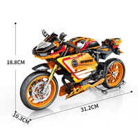 Thumbnail for Building Blocks Tech MOC Bike BMW HP2 Racing Motorcycle Bricks Toy 82002 - 3