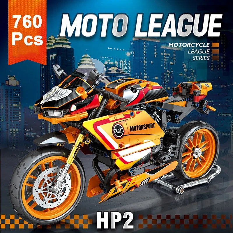 Building Blocks Tech MOC Bike BMW HP2 Racing Motorcycle Bricks Toy 82002 Construction Set Toys - 2