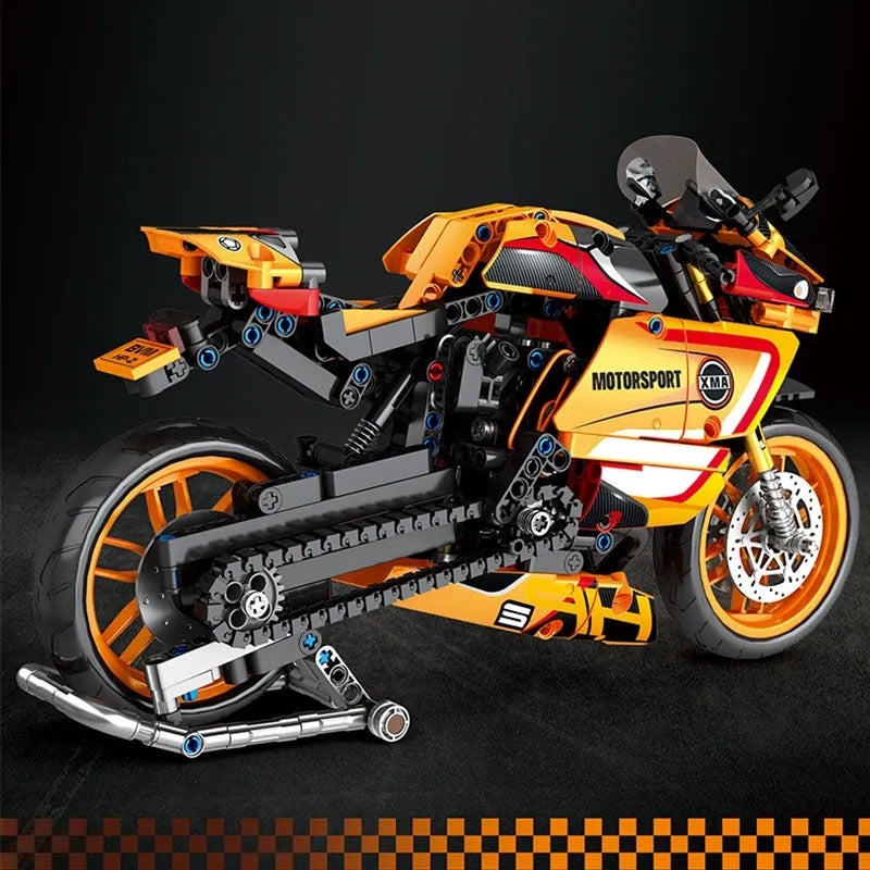 Building Blocks Tech MOC Bike BMW HP2 Racing Motorcycle Bricks Toy 82002 Construction Set Toys - 5