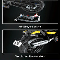 Thumbnail for Building Blocks Tech MOC Bikes BMW G310R Racing Motorcycle Bricks Toy 82001 Construction Set Toys - 10