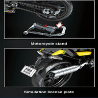 Thumbnail for Building Blocks Tech MOC Bikes BMW G310R Racing Motorcycle Bricks Toy 82001 - 10