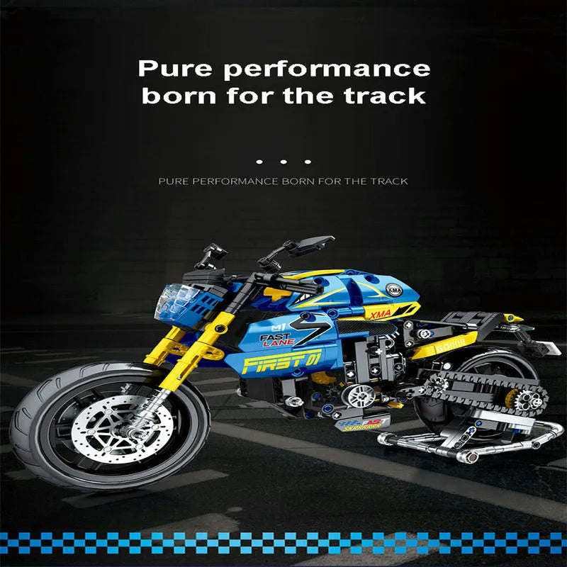Building Blocks Tech MOC Bikes BMW G310R Racing Motorcycle Bricks Toy 82001 Construction Set Toys - 6
