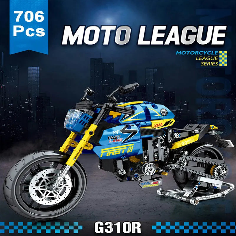 Building Blocks Tech MOC Bikes BMW G310R Racing Motorcycle Bricks Toy 82001 - 2