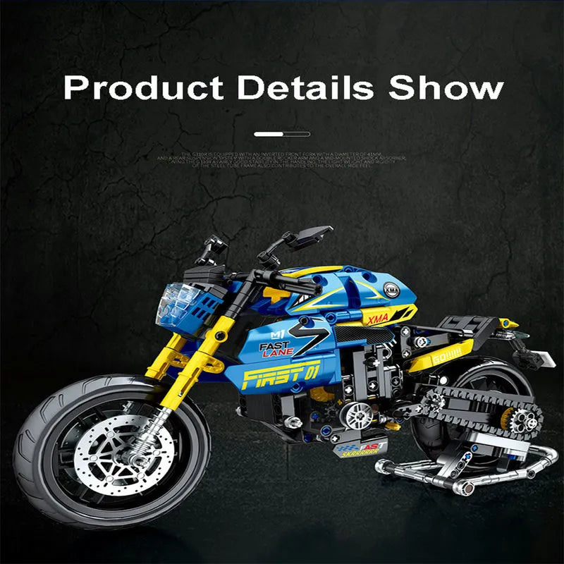 Building Blocks Tech MOC Bikes BMW G310R Racing Motorcycle Bricks Toy 82001 Construction Set Toys - 8