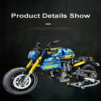 Thumbnail for Building Blocks Tech MOC Bikes BMW G310R Racing Motorcycle Bricks Toy 82001 - 8