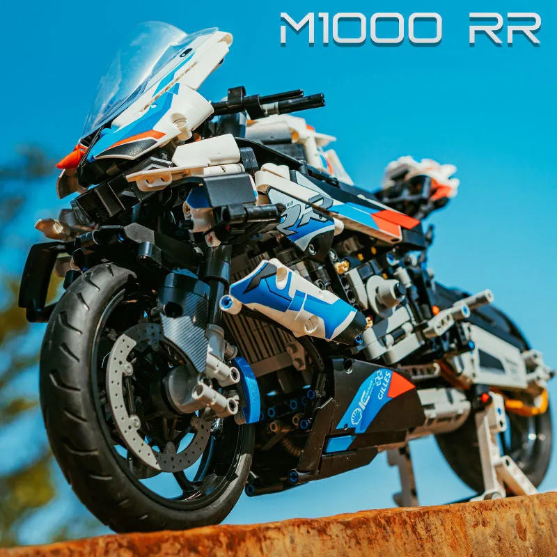 Building Blocks Tech MOC BMW M1000RR Racing Motorcycle Bricks Toy BM001 - 7